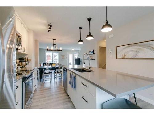 82 Auburn Meadows View Se, Calgary, AB - Indoor Photo Showing Kitchen With Double Sink With Upgraded Kitchen