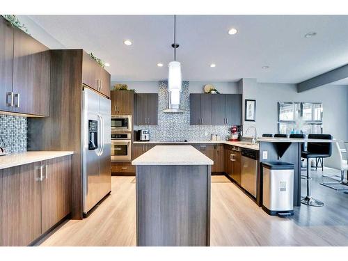 100 Redstone Parade Ne, Calgary, AB - Indoor Photo Showing Kitchen With Stainless Steel Kitchen With Upgraded Kitchen