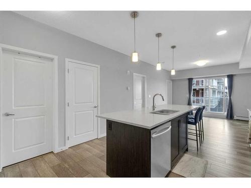 213-370 Harvest Hills Common Ne, Calgary, AB - Indoor Photo Showing Kitchen With Double Sink With Upgraded Kitchen