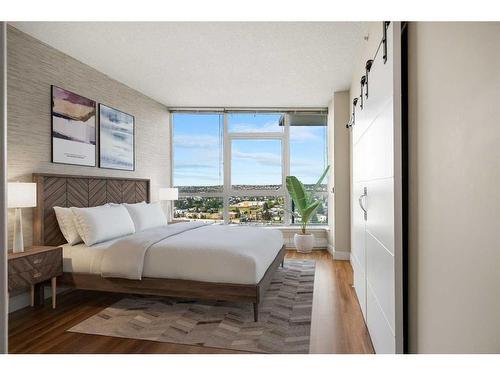 1804-77 Spruce Place Sw, Calgary, AB - Indoor Photo Showing Bedroom