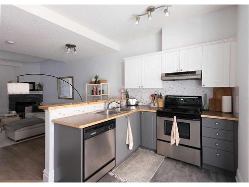 223-527 15 Avenue Sw, Calgary, AB - Indoor Photo Showing Kitchen With Double Sink