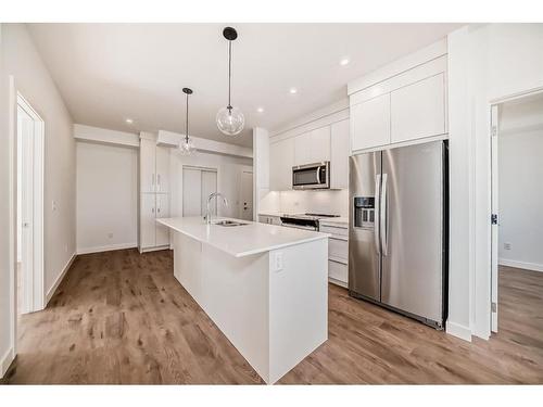 2205-395 Skyview Parkway Ne, Calgary, AB - Indoor Photo Showing Kitchen With Upgraded Kitchen