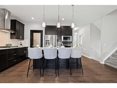 566 Silverado Boulevard Sw, Calgary, AB - Indoor Photo Showing Kitchen With Upgraded Kitchen