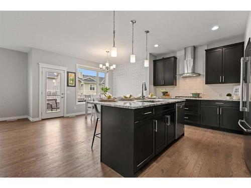 566 Silverado Boulevard Sw, Calgary, AB - Indoor Photo Showing Kitchen With Upgraded Kitchen