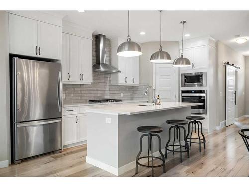 90 Seton Grove Se, Calgary, AB - Indoor Photo Showing Kitchen With Stainless Steel Kitchen With Upgraded Kitchen