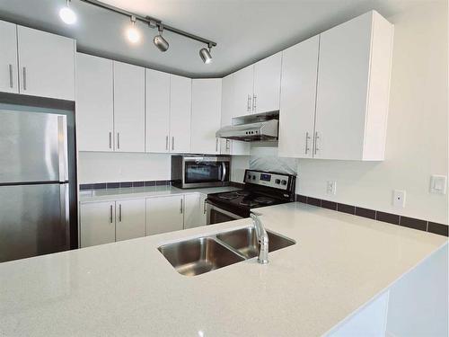 4413-181 Skyview Ranch Manor Ne, Calgary, AB - Indoor Photo Showing Kitchen With Stainless Steel Kitchen With Double Sink