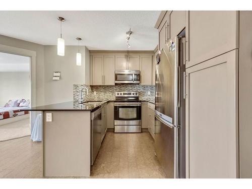 2412-155 Skyview Ranch Way Ne, Calgary, AB - Indoor Photo Showing Kitchen With Stainless Steel Kitchen With Upgraded Kitchen