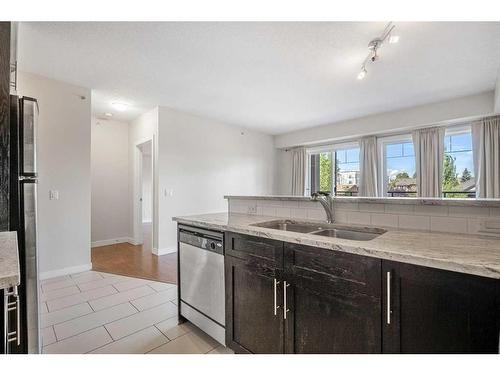 303-117 19 Avenue Ne, Calgary, AB - Indoor Photo Showing Kitchen With Double Sink