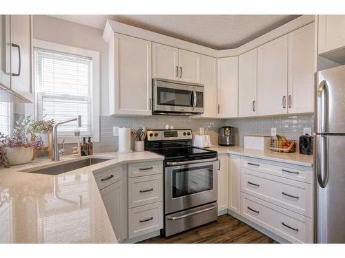 217 Harvest Gold Circle Ne, Calgary, AB - Indoor Photo Showing Kitchen With Stainless Steel Kitchen With Upgraded Kitchen