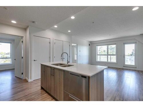 205-1629 38 Street Sw, Calgary, AB - Indoor Photo Showing Kitchen With Double Sink