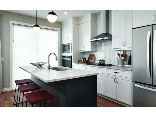 21258 Sheriff King Street Sw, Calgary, AB - Indoor Photo Showing Kitchen With Upgraded Kitchen