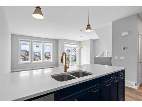 111 Seton Row Se, Calgary, AB - Indoor Photo Showing Kitchen With Double Sink