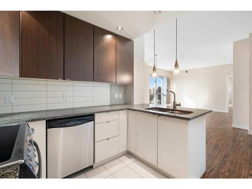 1103-788 12 Avenue Sw, Calgary, AB - Indoor Photo Showing Kitchen With Double Sink With Upgraded Kitchen