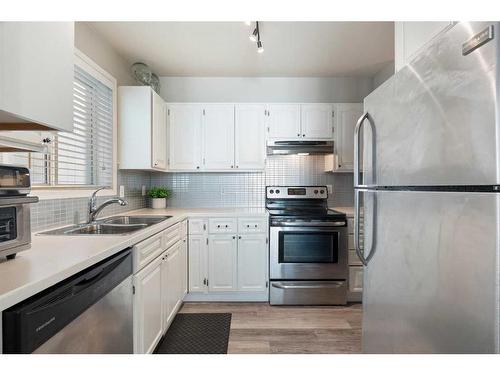 102-1516 11 Avenue Sw, Calgary, AB - Indoor Photo Showing Kitchen With Stainless Steel Kitchen With Double Sink