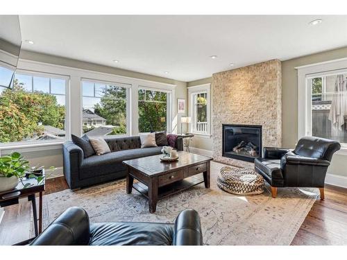 1610 Scotland Street Sw, Calgary, AB - Indoor Photo Showing Living Room With Fireplace