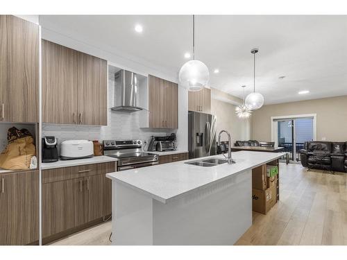 406-95 Skyview Close Ne, Calgary, AB - Indoor Photo Showing Kitchen With Double Sink With Upgraded Kitchen