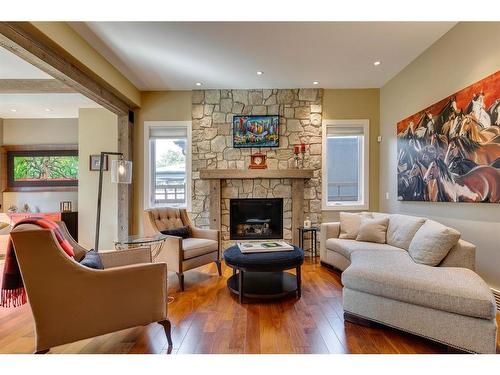 915 24 Avenue Nw, Calgary, AB - Indoor Photo Showing Living Room With Fireplace