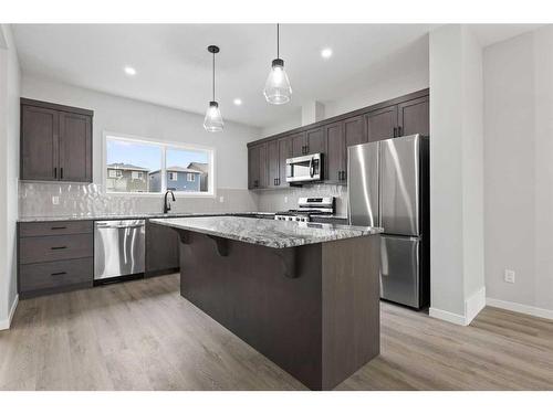 121 Corner Glen Way Ne, Calgary, AB - Indoor Photo Showing Kitchen With Stainless Steel Kitchen With Upgraded Kitchen