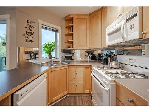 227-112 14 Avenue Se, Calgary, AB - Indoor Photo Showing Kitchen With Double Sink