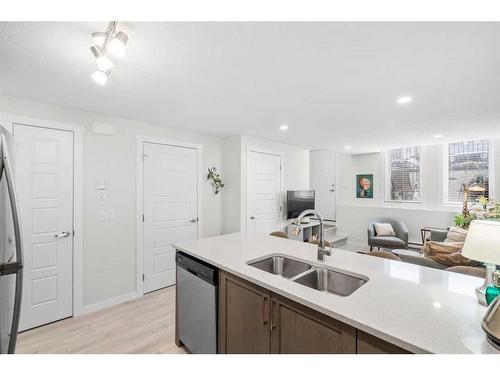 104-338 Seton Circle Se, Calgary, AB - Indoor Photo Showing Kitchen With Double Sink