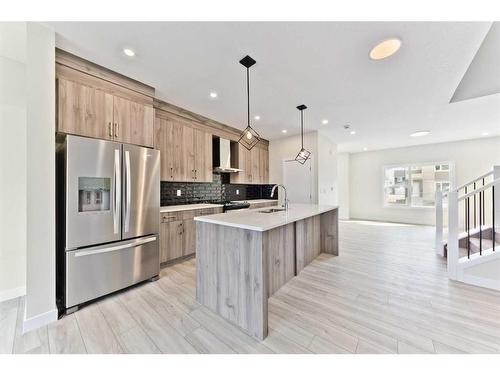 342 Midgrove Link Sw, Airdrie, AB - Indoor Photo Showing Kitchen With Upgraded Kitchen