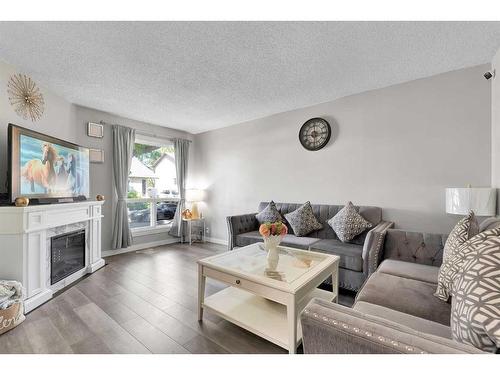 11 Falchurch Road Ne, Calgary, AB - Indoor Photo Showing Living Room With Fireplace