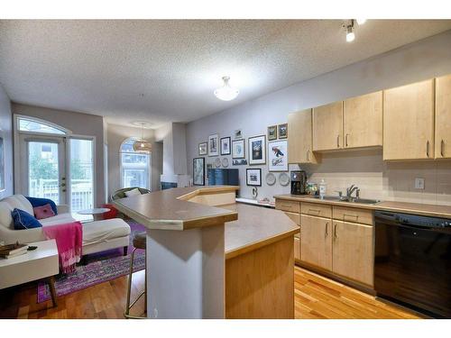 103-1026 12 Avenue Sw, Calgary, AB - Indoor Photo Showing Kitchen With Double Sink