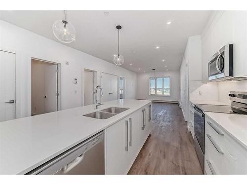 3323-60 Skyview Ranch Road Ne, Calgary, AB - Indoor Photo Showing Kitchen With Double Sink With Upgraded Kitchen