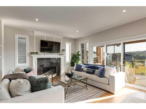 96 Timberline Way Sw, Calgary, AB - Indoor Photo Showing Living Room With Fireplace