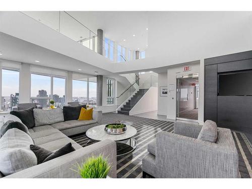 2301-901 10 Avenue Sw, Calgary, AB - Indoor Photo Showing Living Room