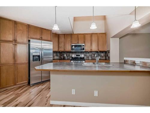 1005 New Brighton Gardens Se, Calgary, AB - Indoor Photo Showing Kitchen With Double Sink