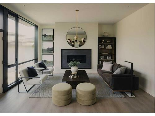 3B Willow Crescent Sw, Calgary, AB - Indoor Photo Showing Living Room With Fireplace