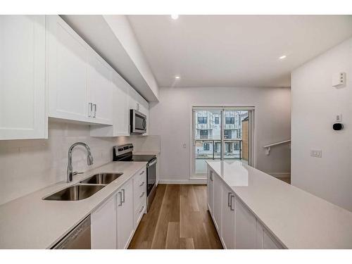 111-8500 19 Avenue Se, Calgary, AB - Indoor Photo Showing Kitchen With Double Sink With Upgraded Kitchen