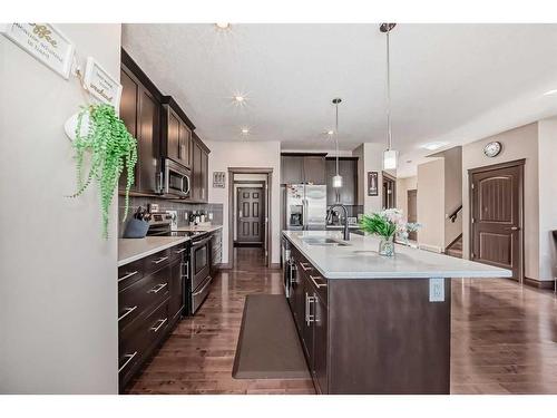 118 Bayview Street Sw, Airdrie, AB - Indoor Photo Showing Kitchen With Upgraded Kitchen