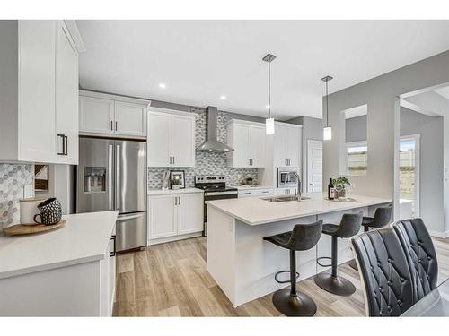 1378 Bayview Crescent Sw, Airdrie, AB - Indoor Photo Showing Kitchen With Stainless Steel Kitchen With Upgraded Kitchen