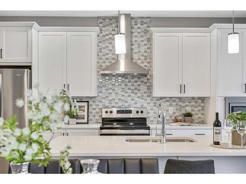 1378 Bayview Crescent Sw, Airdrie, AB - Indoor Photo Showing Kitchen With Stainless Steel Kitchen With Upgraded Kitchen