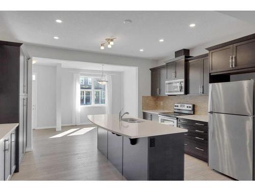 283 Carrington Circle Nw, Calgary, AB - Indoor Photo Showing Kitchen With Stainless Steel Kitchen With Double Sink With Upgraded Kitchen