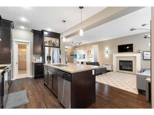 364 Nolan Hill Boulevard Nw, Calgary, AB - Indoor Photo Showing Kitchen With Fireplace With Upgraded Kitchen