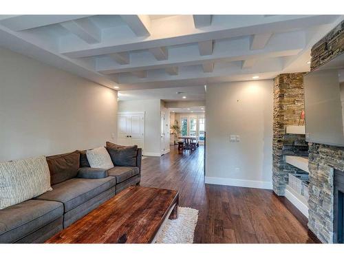 4175 28 Avenue Sw, Calgary, AB - Indoor Photo Showing Living Room With Fireplace