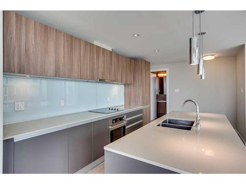 2607-1122 3 Street Se, Calgary, AB - Indoor Photo Showing Kitchen With Double Sink