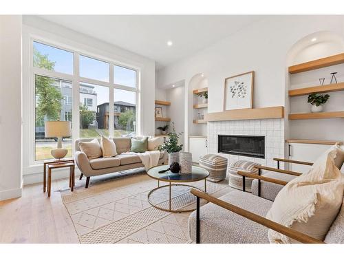 2035 32 Avenue Sw, Calgary, AB - Indoor Photo Showing Living Room With Fireplace