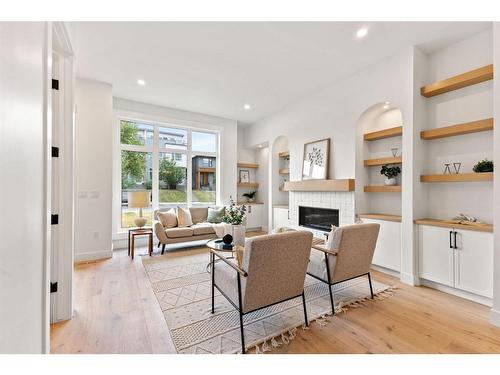 2035 32 Avenue Sw, Calgary, AB - Indoor Photo Showing Living Room With Fireplace