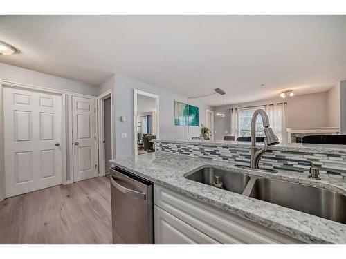 203-15320 Bannister Road Se, Calgary, AB - Indoor Photo Showing Kitchen With Double Sink With Upgraded Kitchen