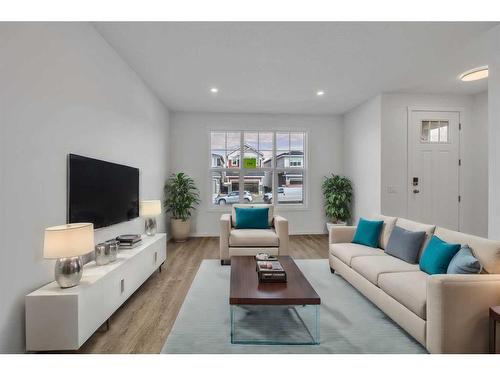 141 Corner Glen Way Ne, Calgary, AB - Indoor Photo Showing Living Room