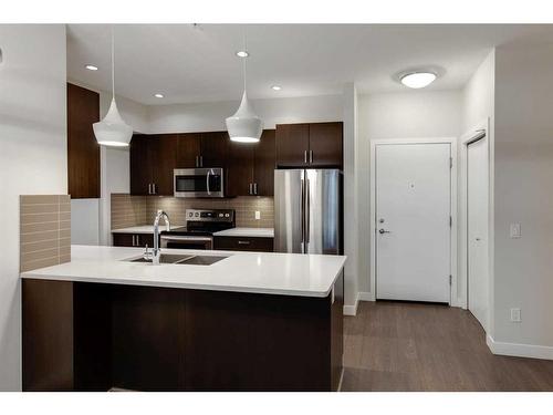 207-22 Auburn Bay Link Se, Calgary, AB - Indoor Photo Showing Kitchen With Double Sink With Upgraded Kitchen