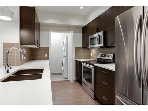 207-22 Auburn Bay Link Se, Calgary, AB - Indoor Photo Showing Kitchen With Double Sink With Upgraded Kitchen