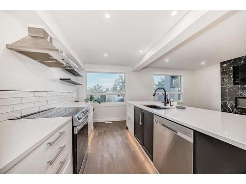 2126 18A Street Sw, Calgary, AB - Indoor Photo Showing Kitchen With Double Sink