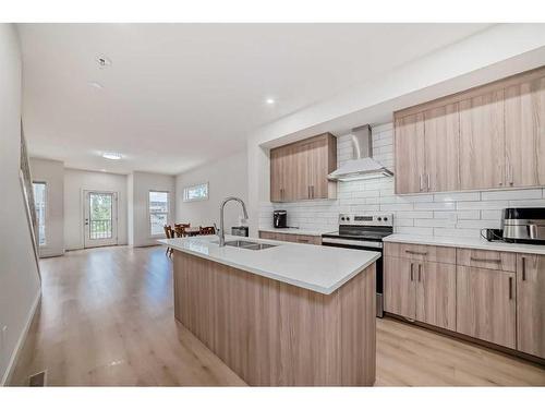 99 Saddlestone Drive Ne, Calgary, AB - Indoor Photo Showing Kitchen With Double Sink