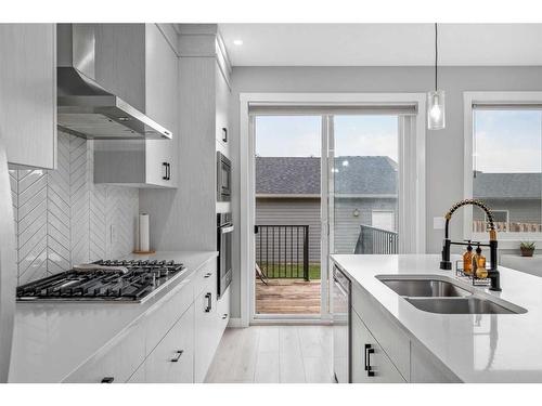 20624 Main Street Se, Calgary, AB - Indoor Photo Showing Kitchen With Double Sink With Upgraded Kitchen