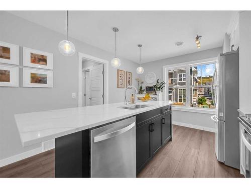 859 Cranston Avenue Se, Calgary, AB - Indoor Photo Showing Kitchen With Double Sink